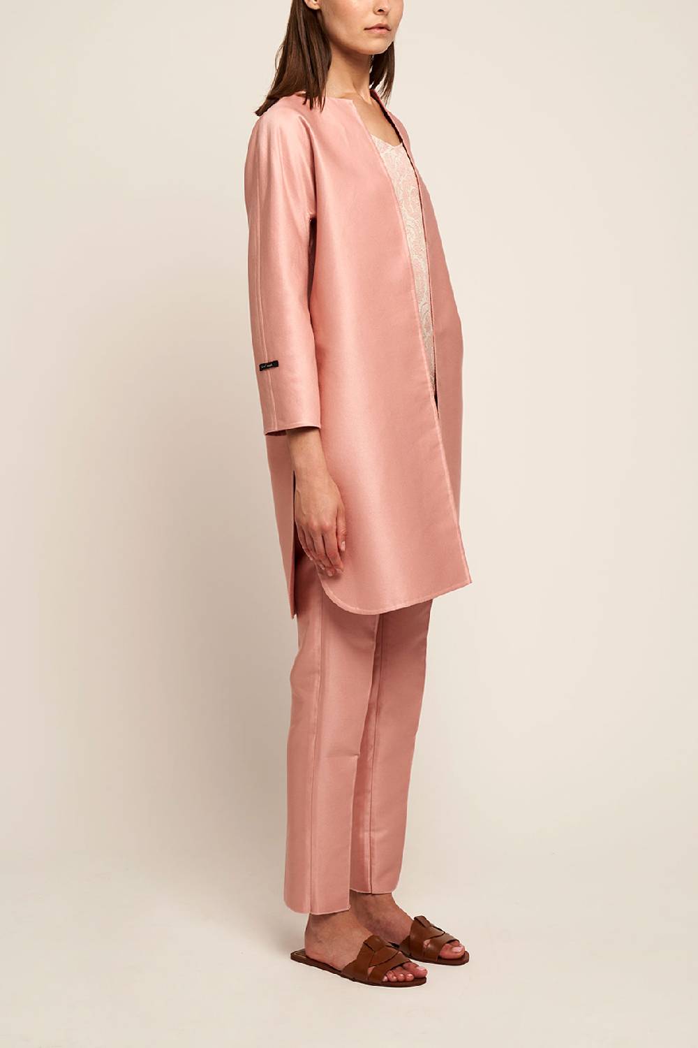Manzoni 24 Cappotto double cotone-seta con spacchi Hotsell