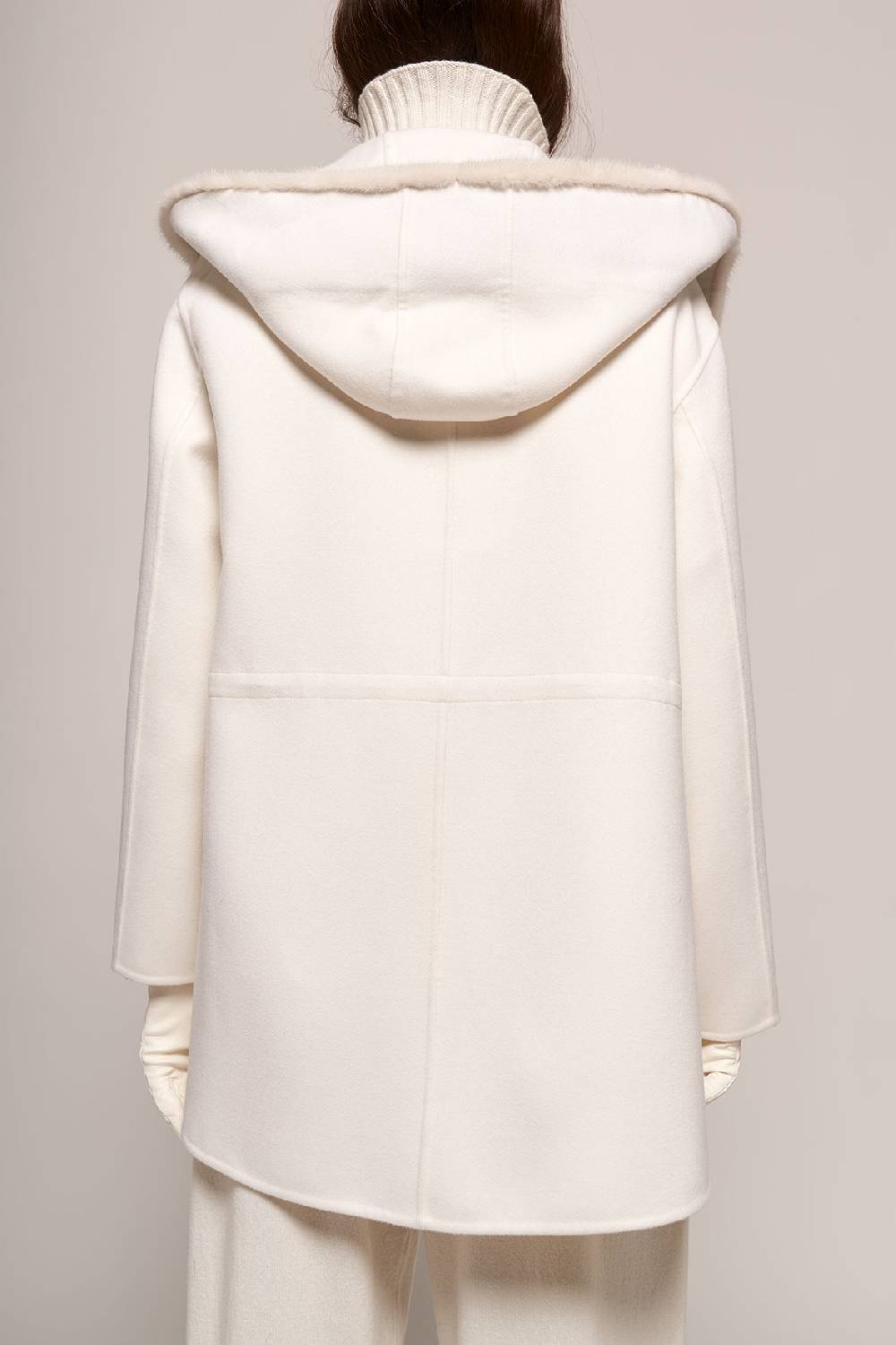 Manzoni 24 Parka in lana con bordo visone Vendita Calda