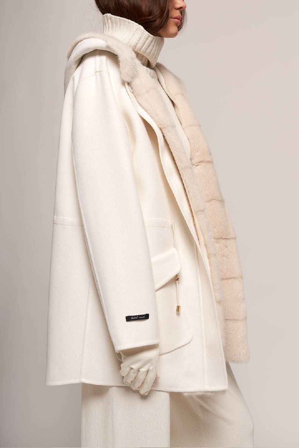 Manzoni 24 Parka in lana con bordo visone Vendita Calda