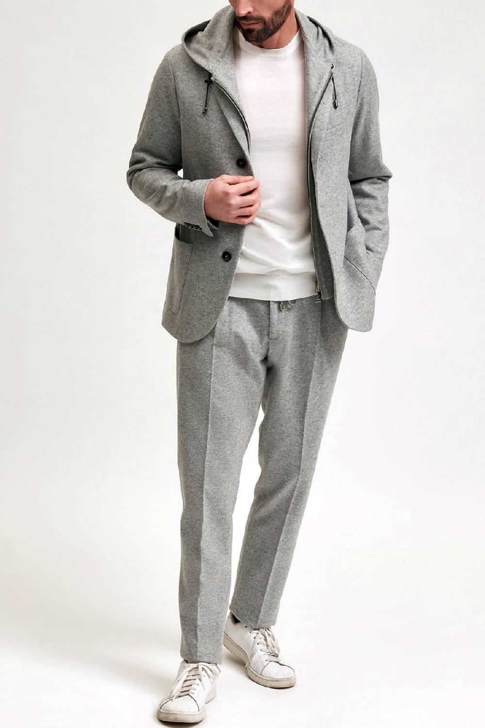 Manzoni 24 Giacca jersey in lana con davantino staccabile Italia