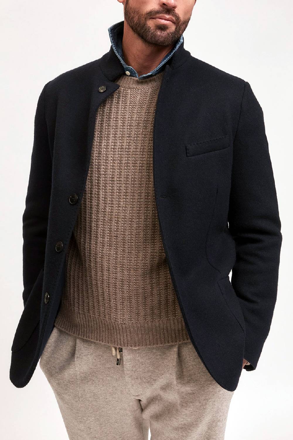 Manzoni 24 Giacca jersey in tessuto cashmere Loro Piana Spedizione Gratuita
