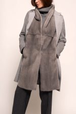 Manzoni 24 Gilet visone con tessuto cashmere Loro Piana Promozione Limitata