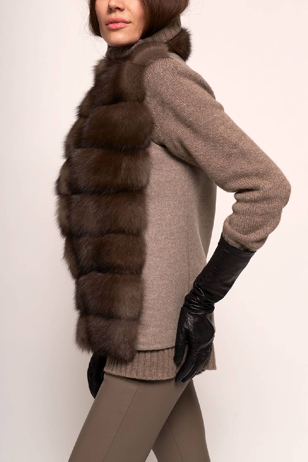 Manzoni 24 Gilet zibellino con tessuto cashmere Loro Piana Shopping Online