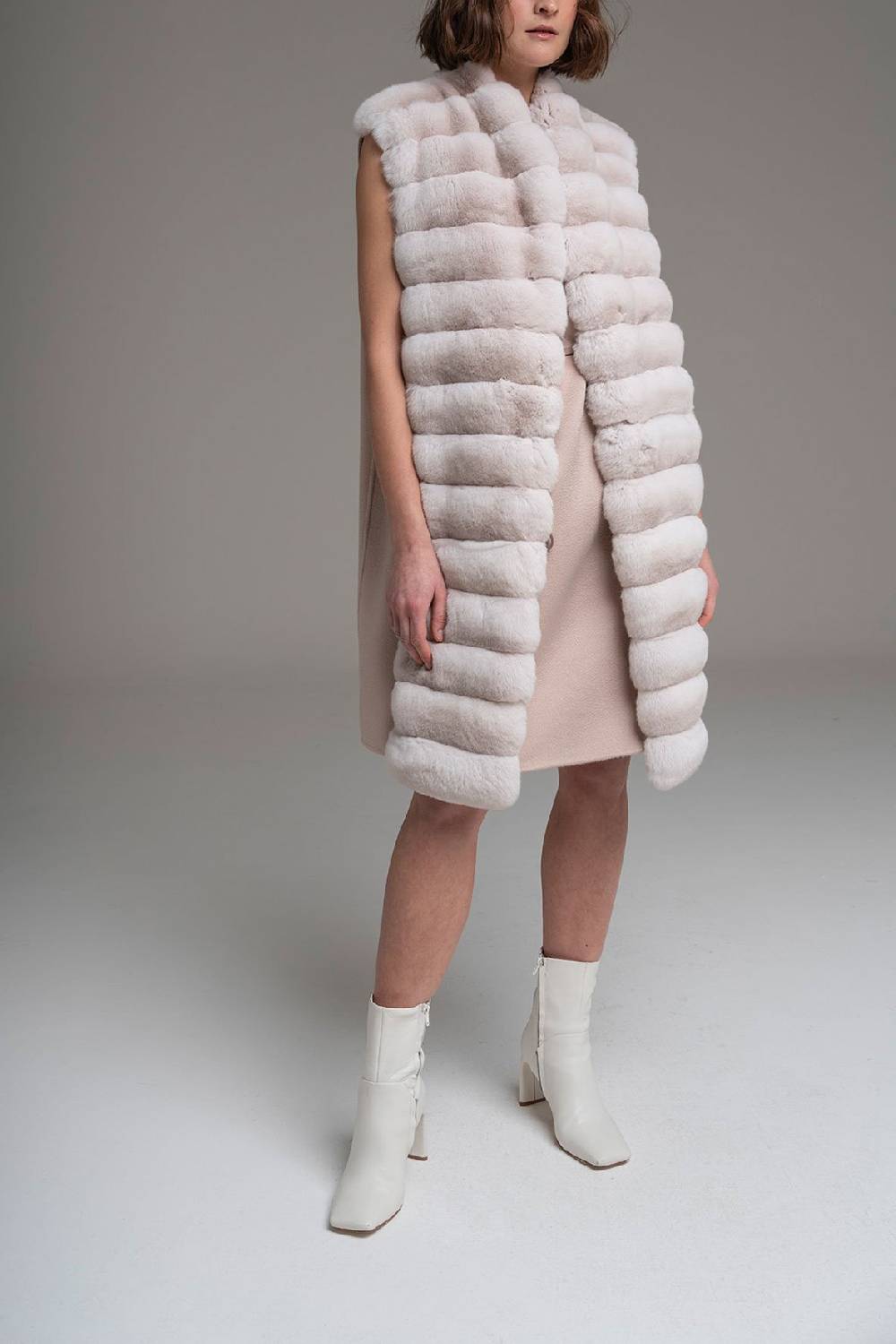 Manzoni 24 Gilet chinchilla con cashmere Sconto