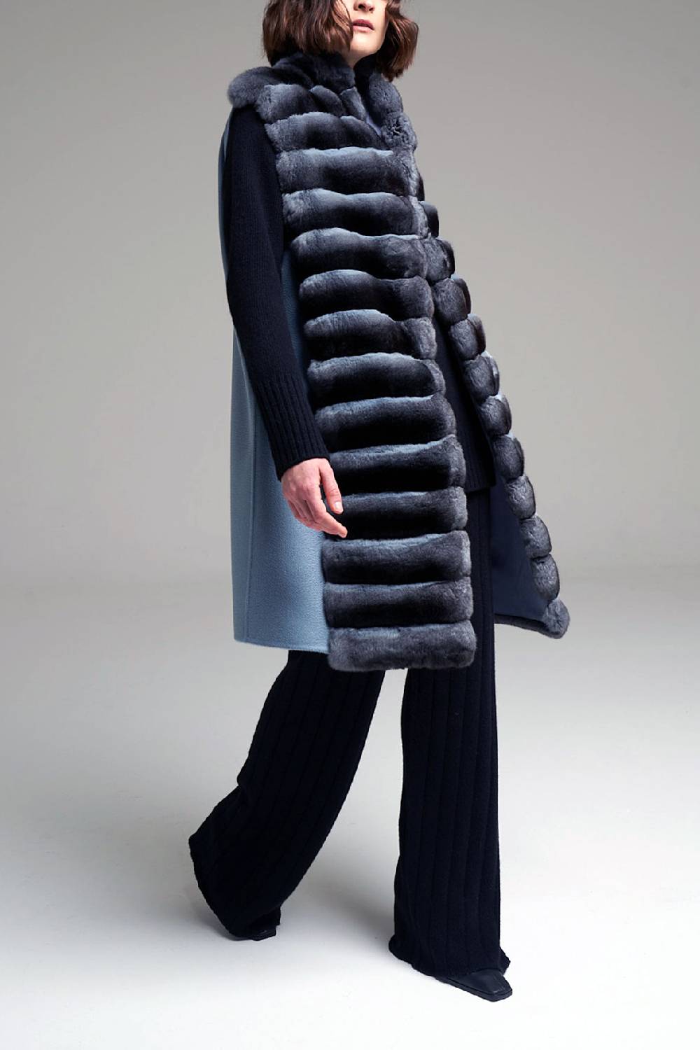 Manzoni 24 Gilet chinchilla con cashmere Sconto