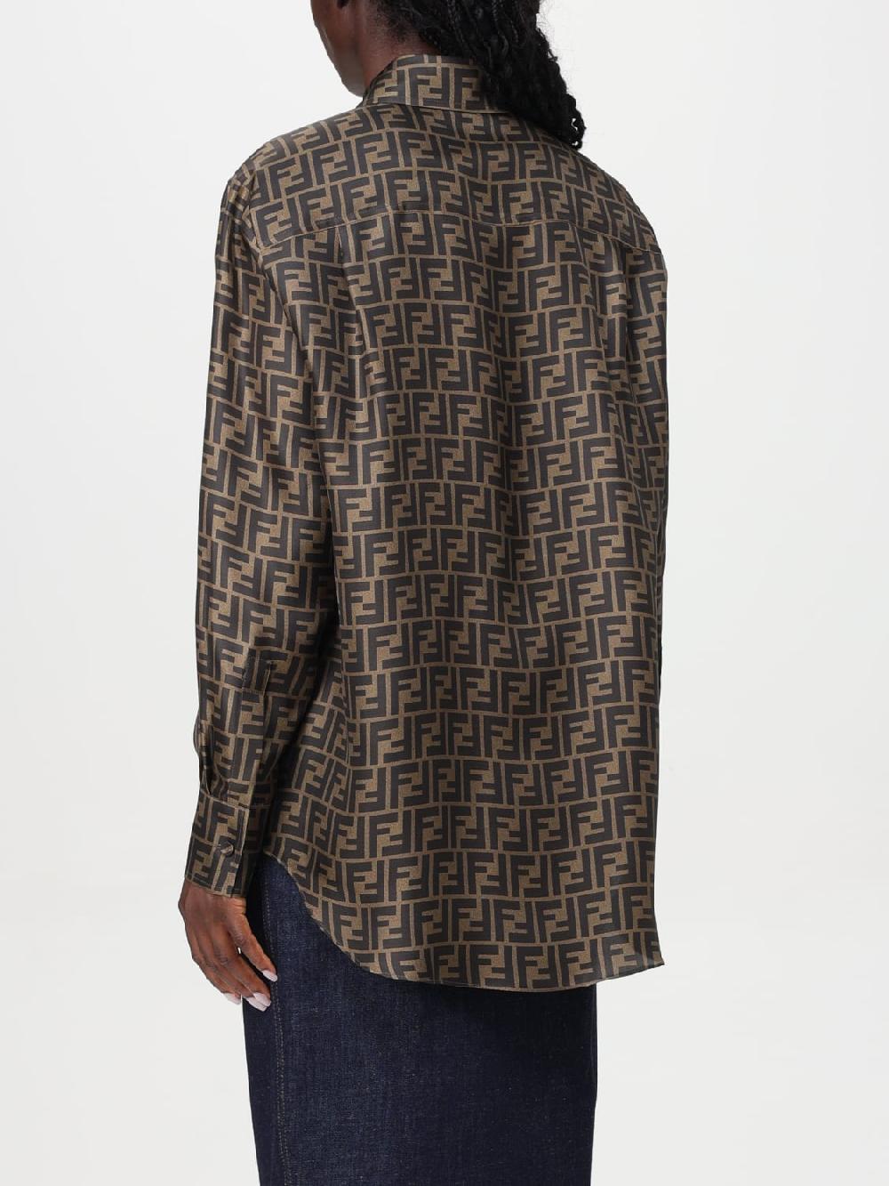 Giglio Camicia FF Fendi in seta con logo all over Acquista Ora