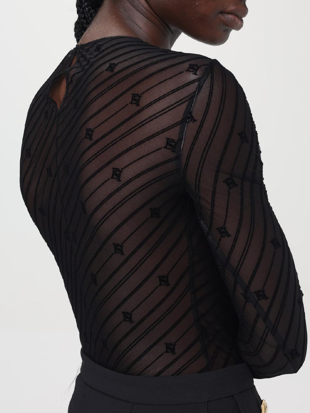 Giglio Body in tulle flock disegno diagonale Elisabetta Franchi Novità