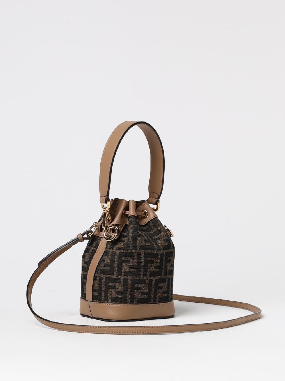 Giglio Borsa Mon Tresor Fendi in tessuto FF jacquard e pelle In Vendita