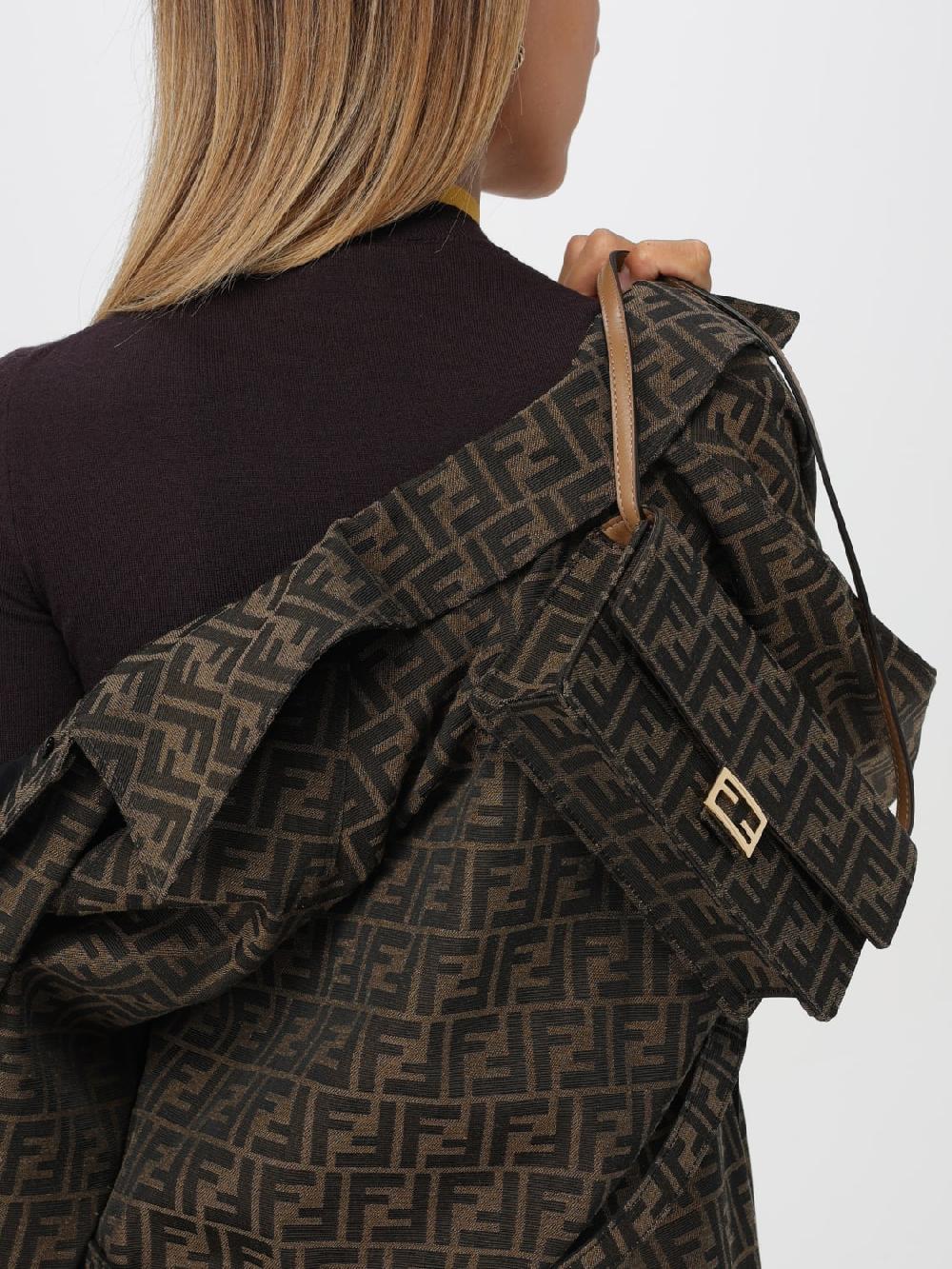 Giglio Borsa wallet On Chain Baguette Fendi in tessuto jacquard e pelle Offerte