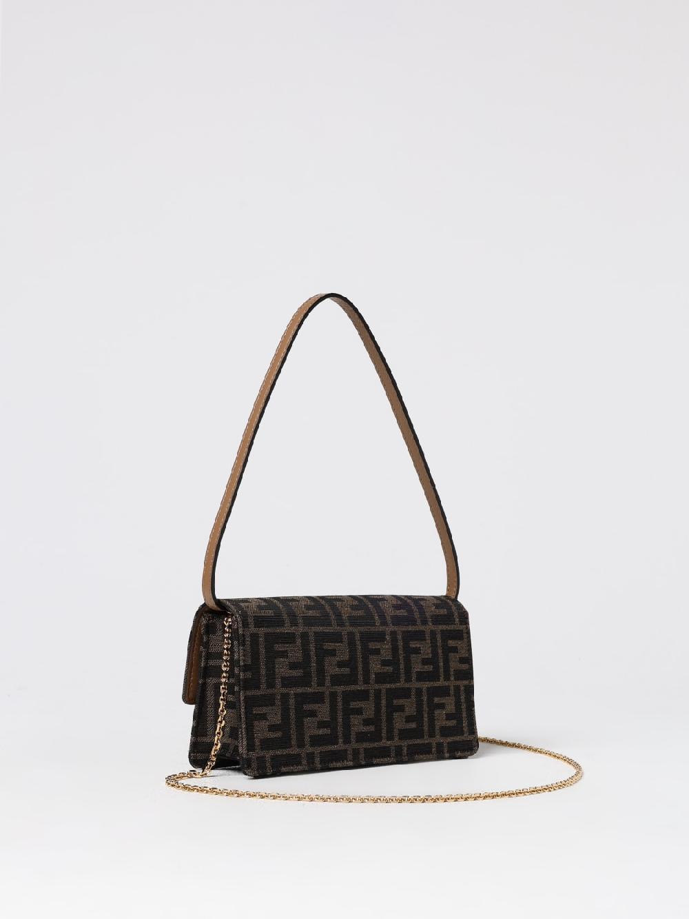 Giglio Borsa wallet On Chain Baguette Fendi in tessuto jacquard e pelle Offerte