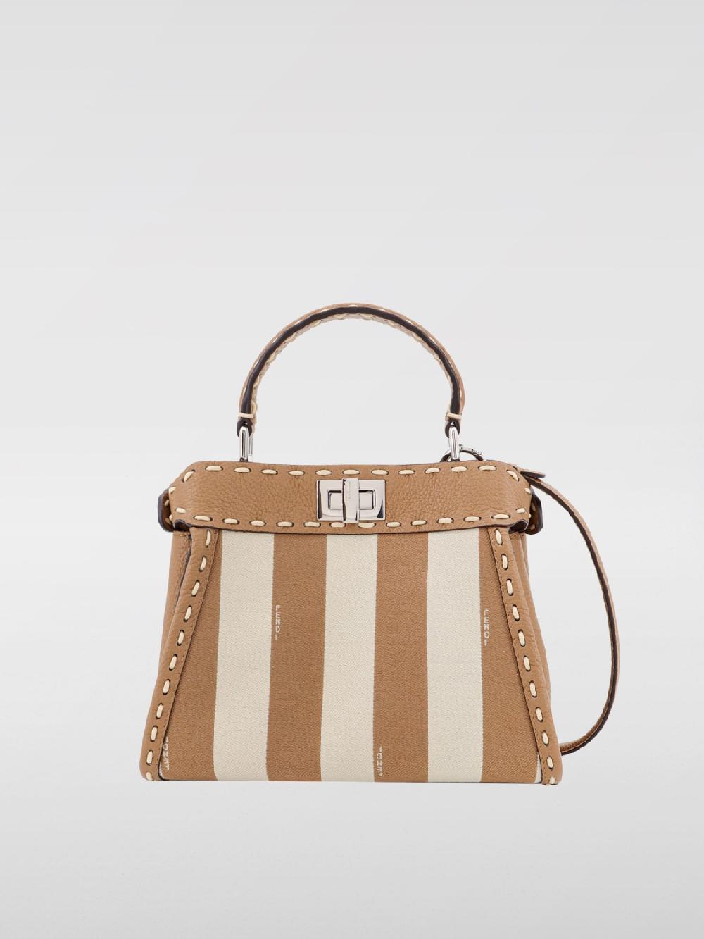 Giglio Borsa Peekaboo Mini Fendi in pelle a grana e canvas Online