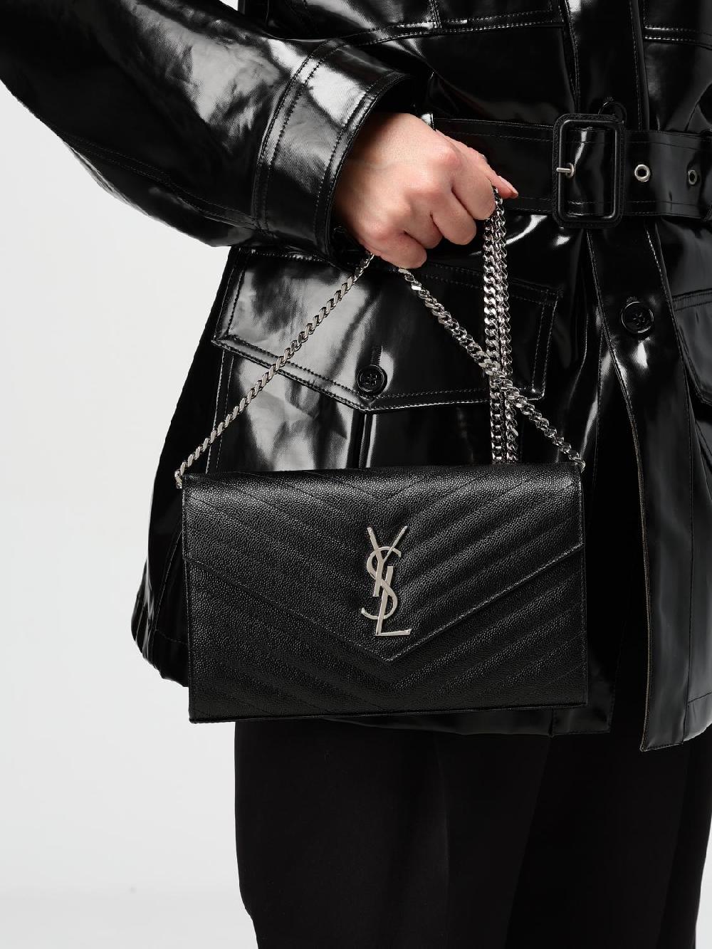 Giglio Borsa wallet Cassandre Saint Laurent in pelle grain de poudre Outlet