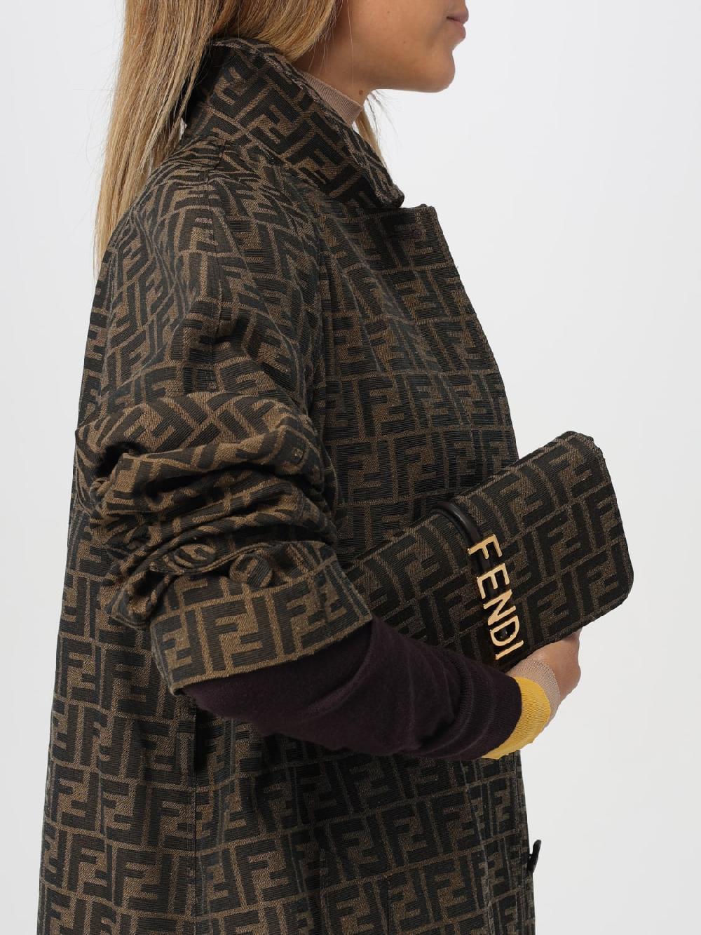 Giglio Borsa wallet On Chain Fendigraphy Fendi in tessuto jacquard Vendita Economica