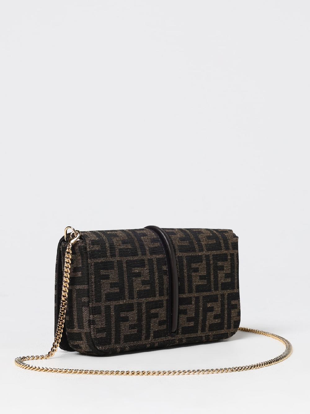 Giglio Borsa wallet On Chain Fendigraphy Fendi in tessuto jacquard Vendita Economica