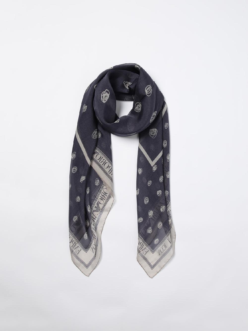 Giglio Foulard Emporio Armani in seta con logo jacquard Soddisfazione Garantita