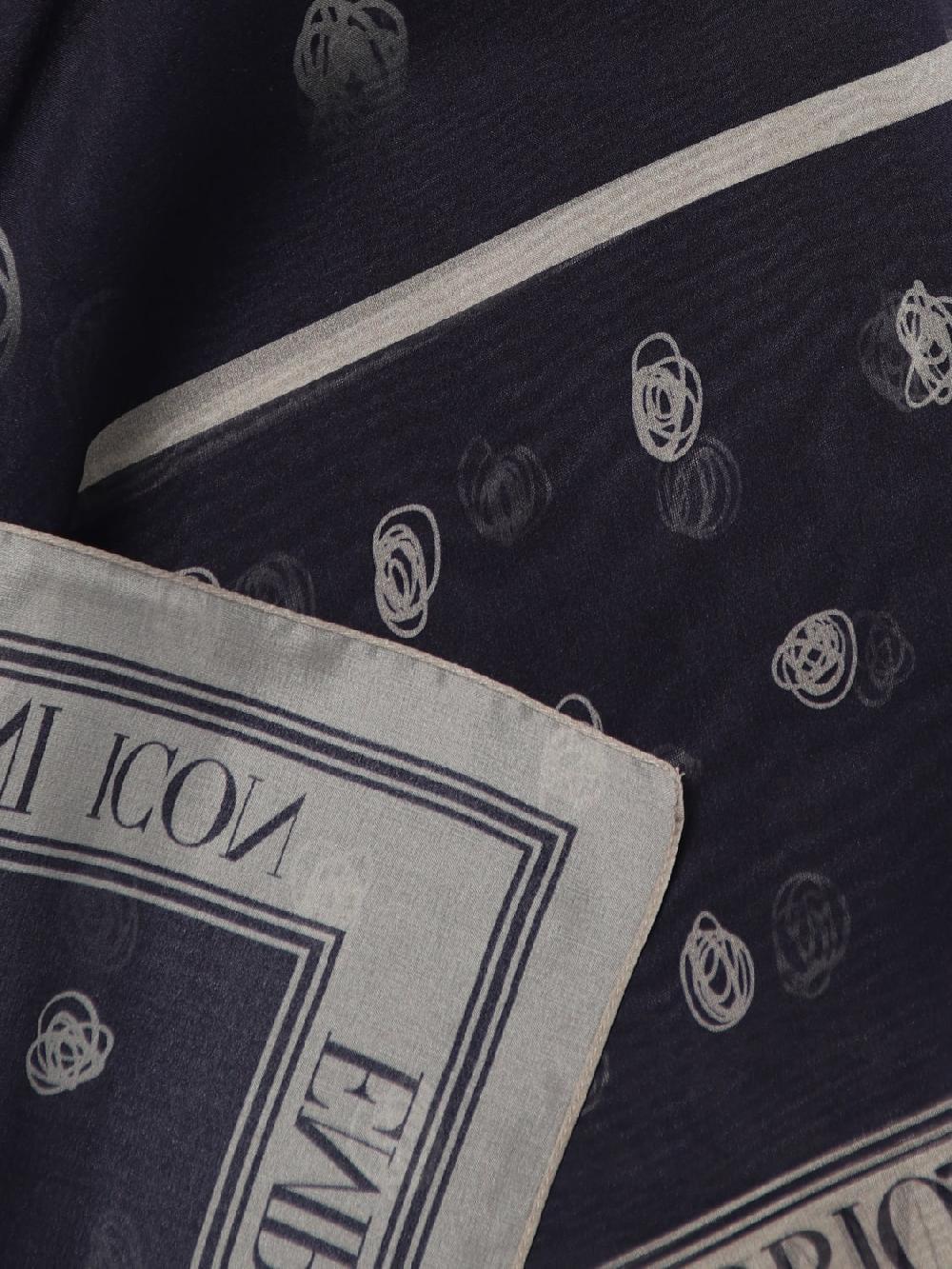 Giglio Foulard Emporio Armani in seta con logo jacquard Soddisfazione Garantita
