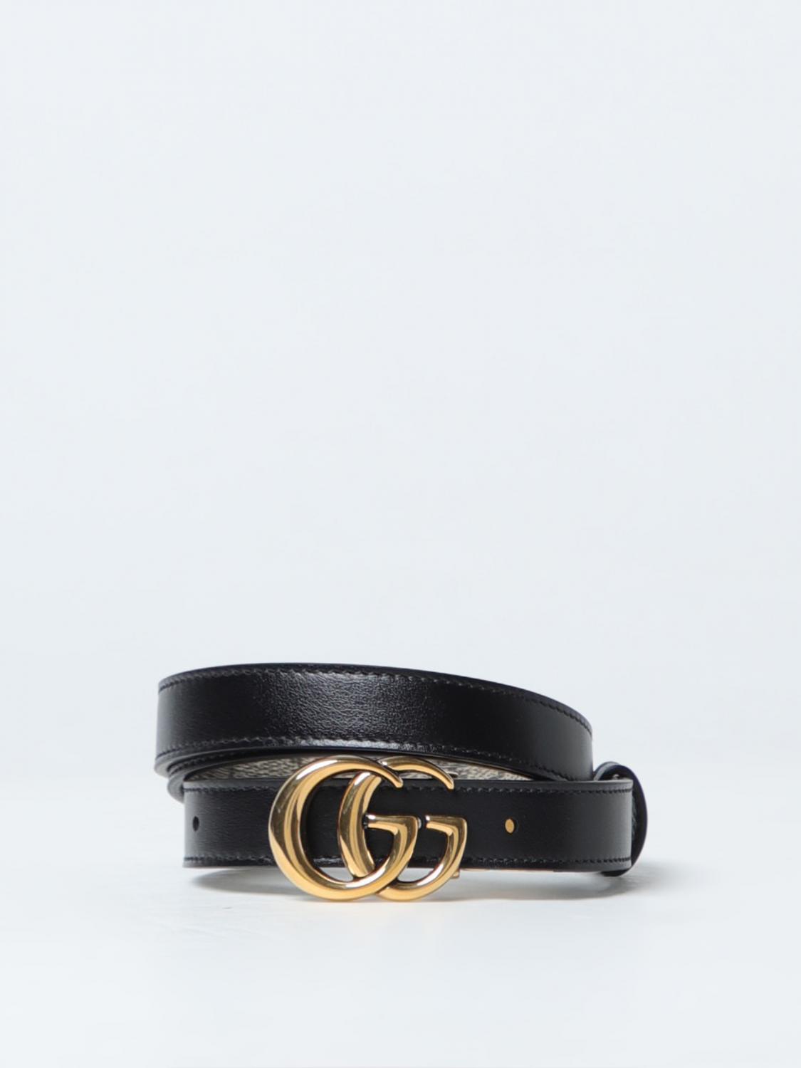 Giglio Cintura Marmont Gucci reversibile in pelle e tessuto GG Supreme Convenienza