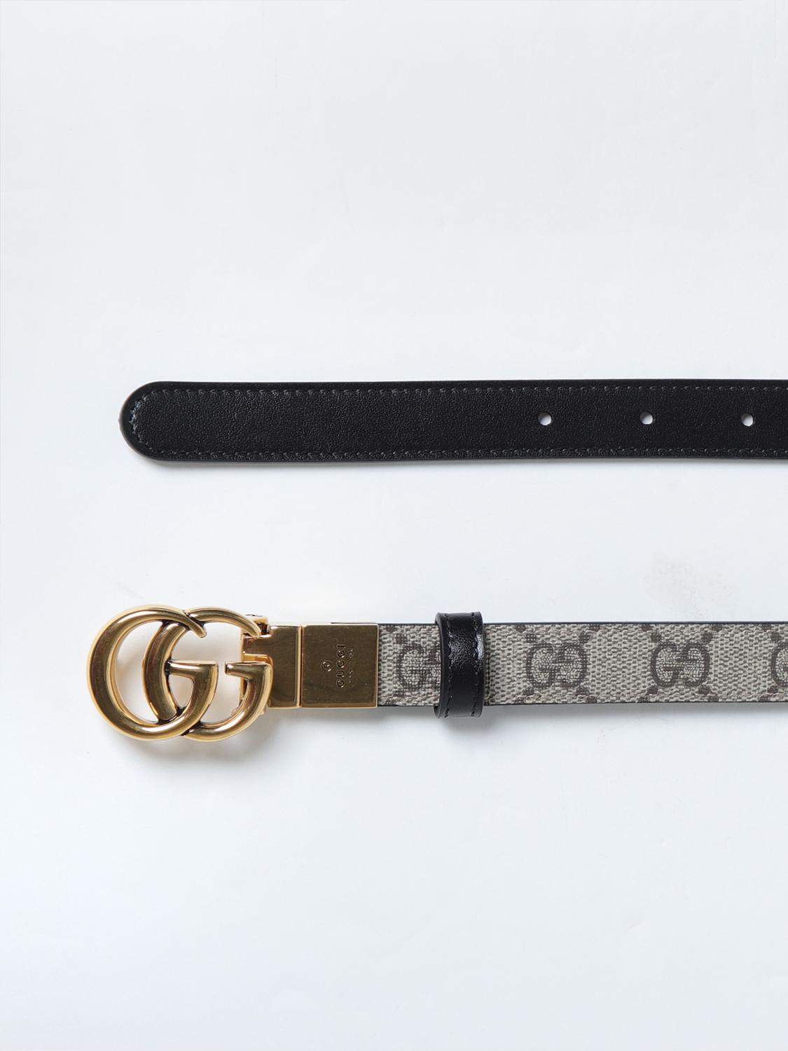 Giglio Cintura Marmont Gucci reversibile in pelle e tessuto GG Supreme Convenienza