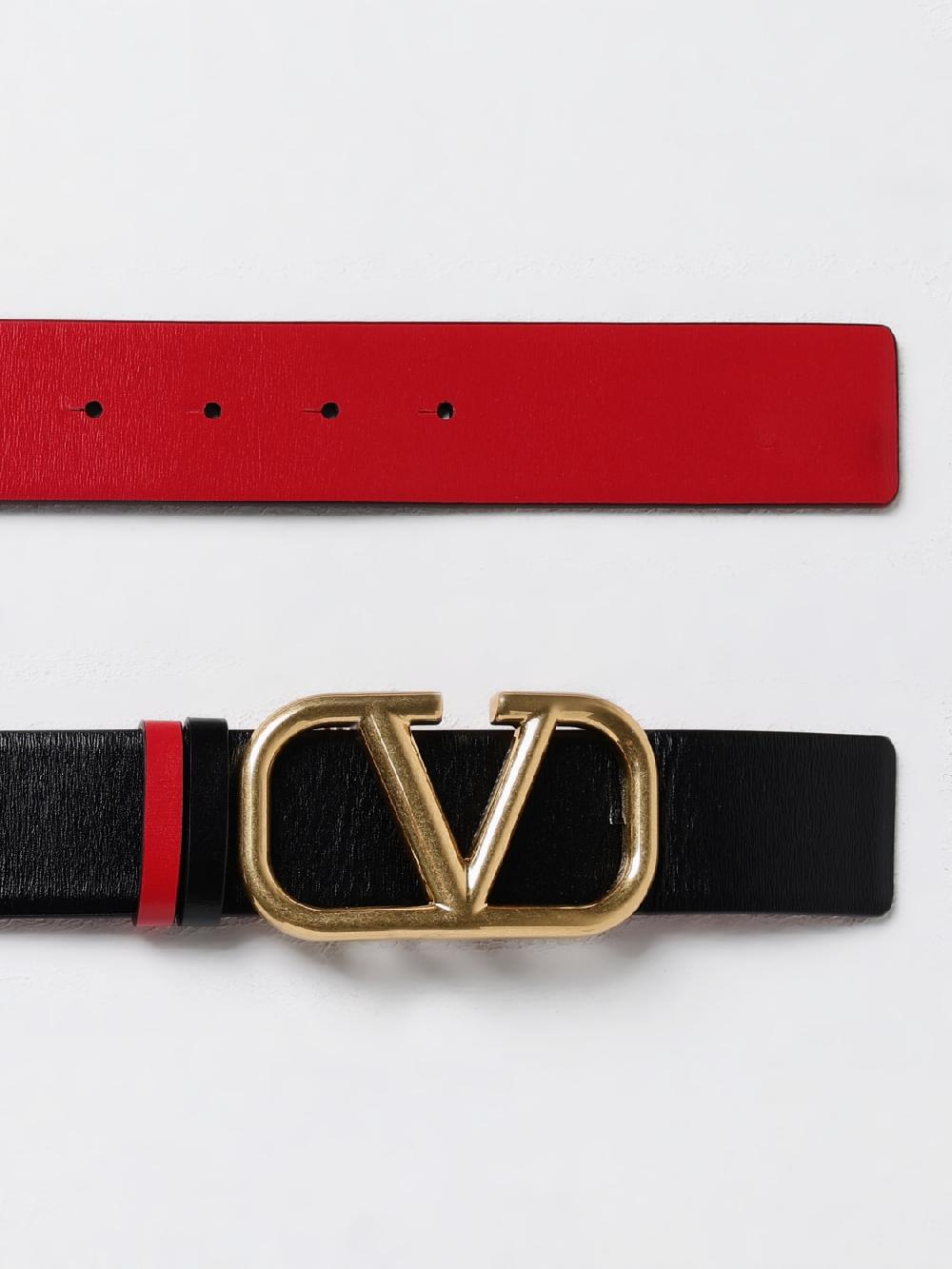 Giglio Cintura VLogo Signature Valentino Garavani reversibile in pelle Novità