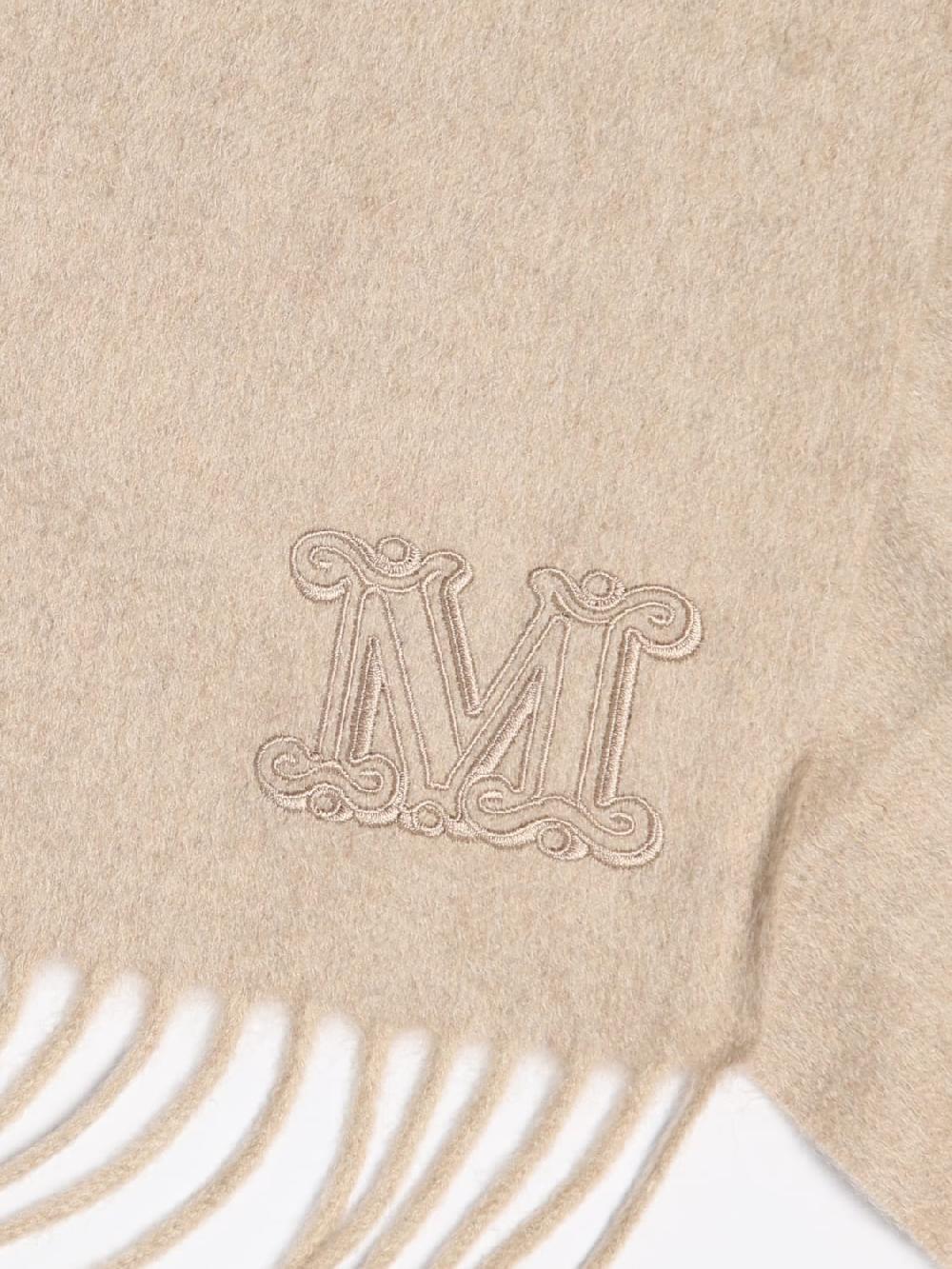 Giglio Sciarpa Max Mara in cashmere con logo ricamato Nuovo