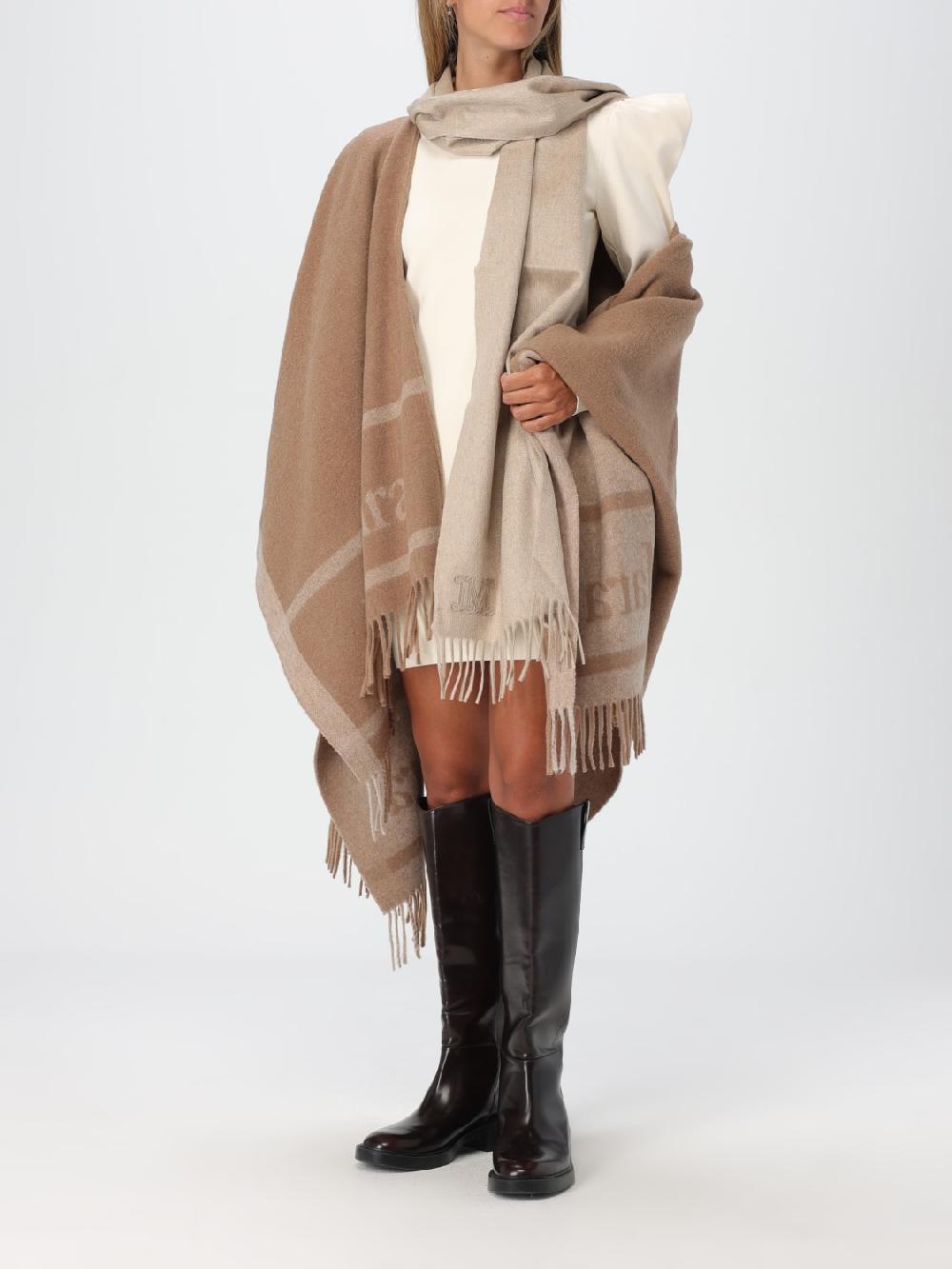 Giglio Sciarpa Max Mara in cashmere con logo ricamato Nuovo
