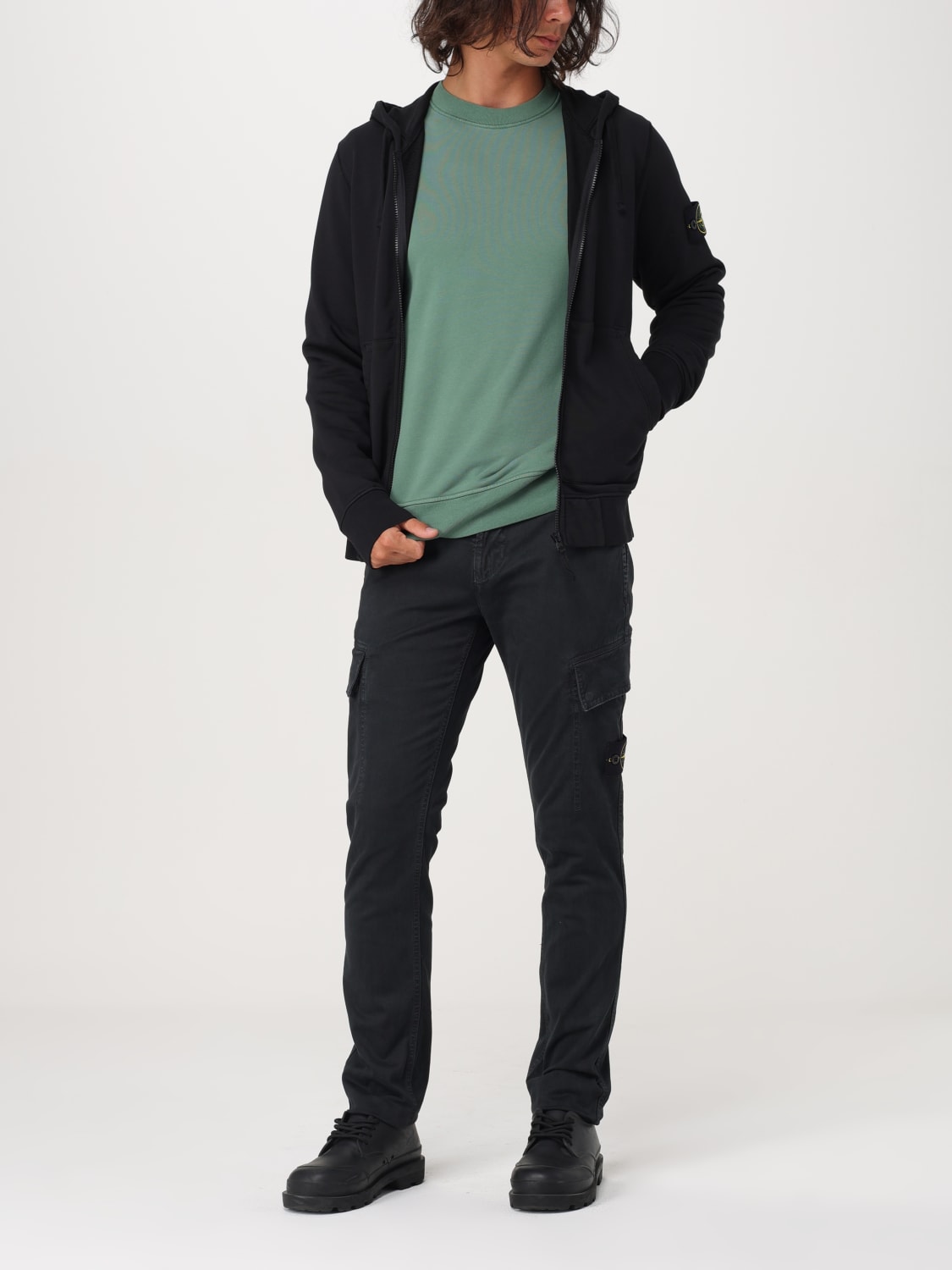 Giglio Felpa con cappuccio e zip Stone Island Sottocosto