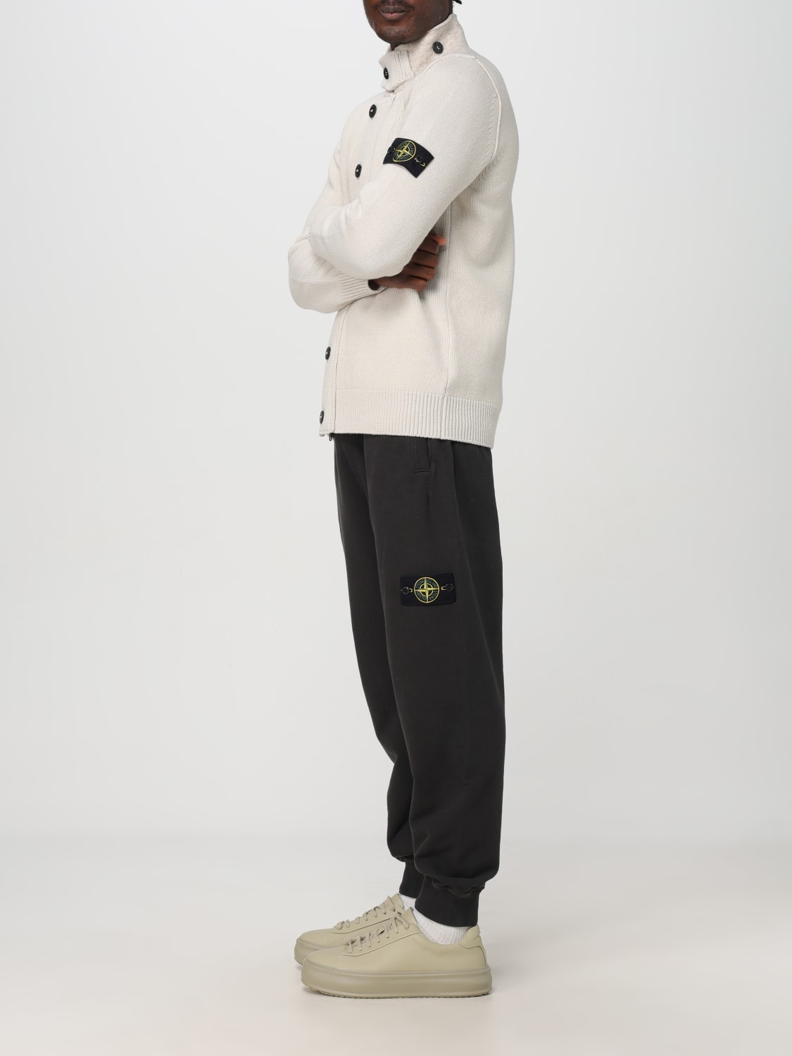 Giglio Cardigan in misto lana con bottoni Stone Island Sconto