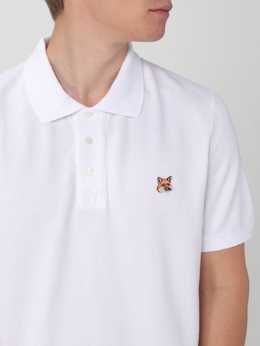 Giglio Polo Maison Kitsuné in piquet di cotone con logo Nuovo