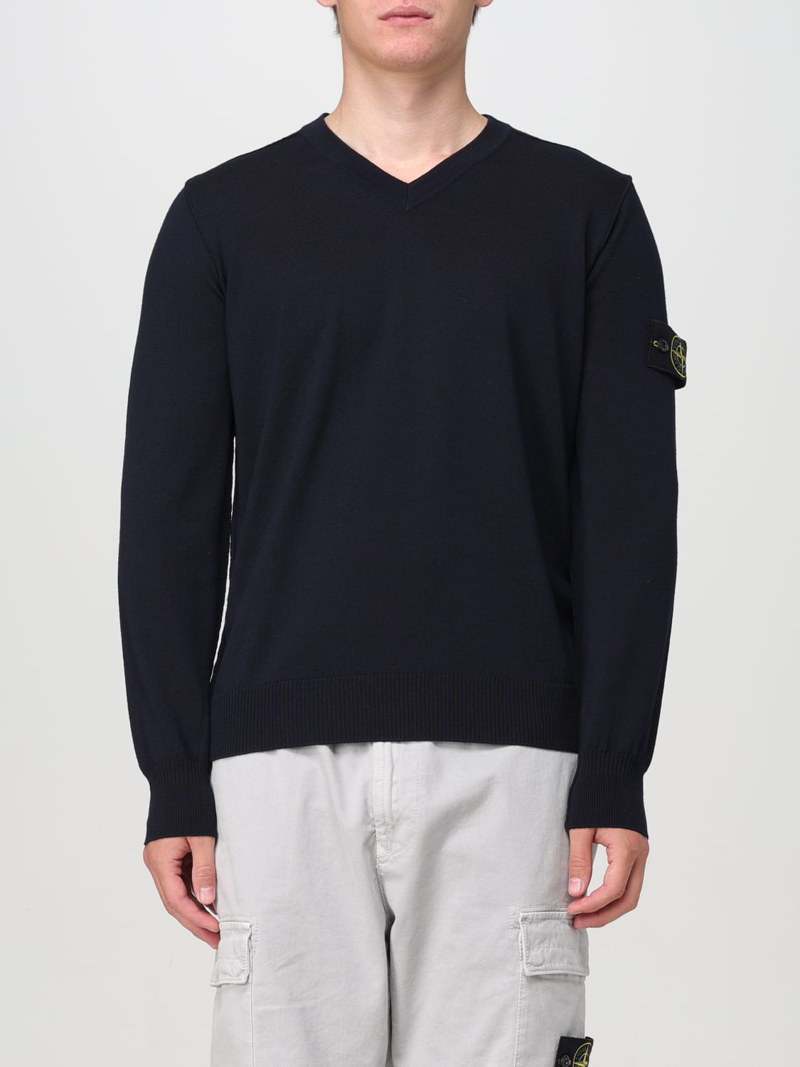 Giglio Maglia a v Stone Island in lana vergine