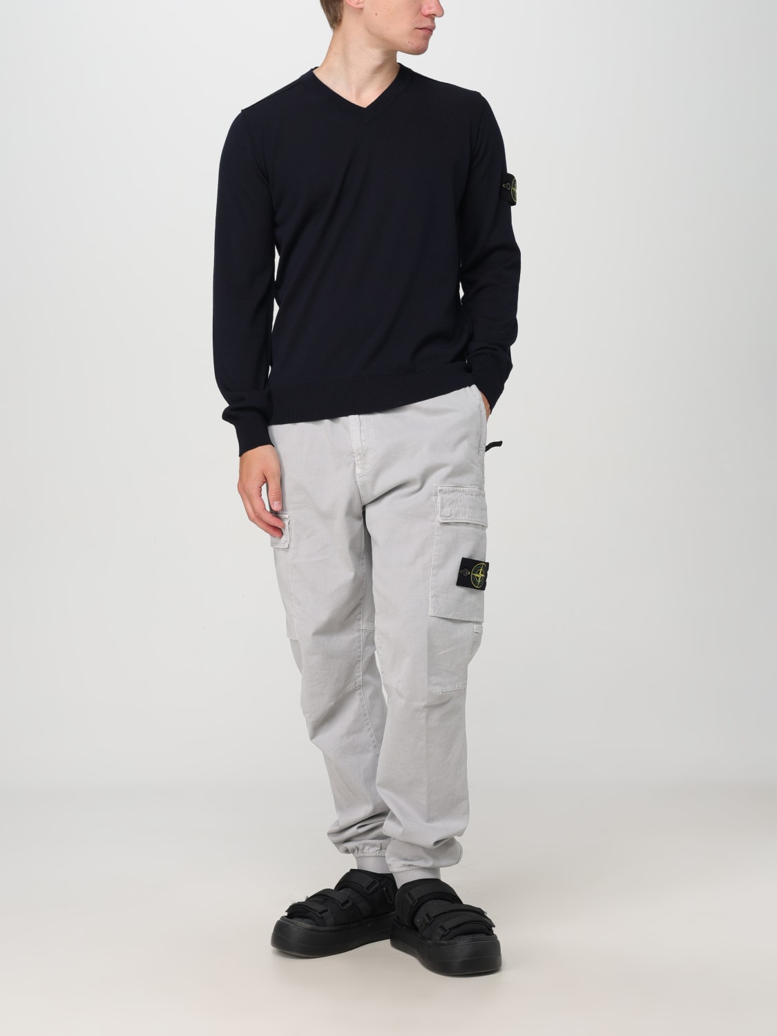 Giglio Maglia a v Stone Island in lana vergine Novità