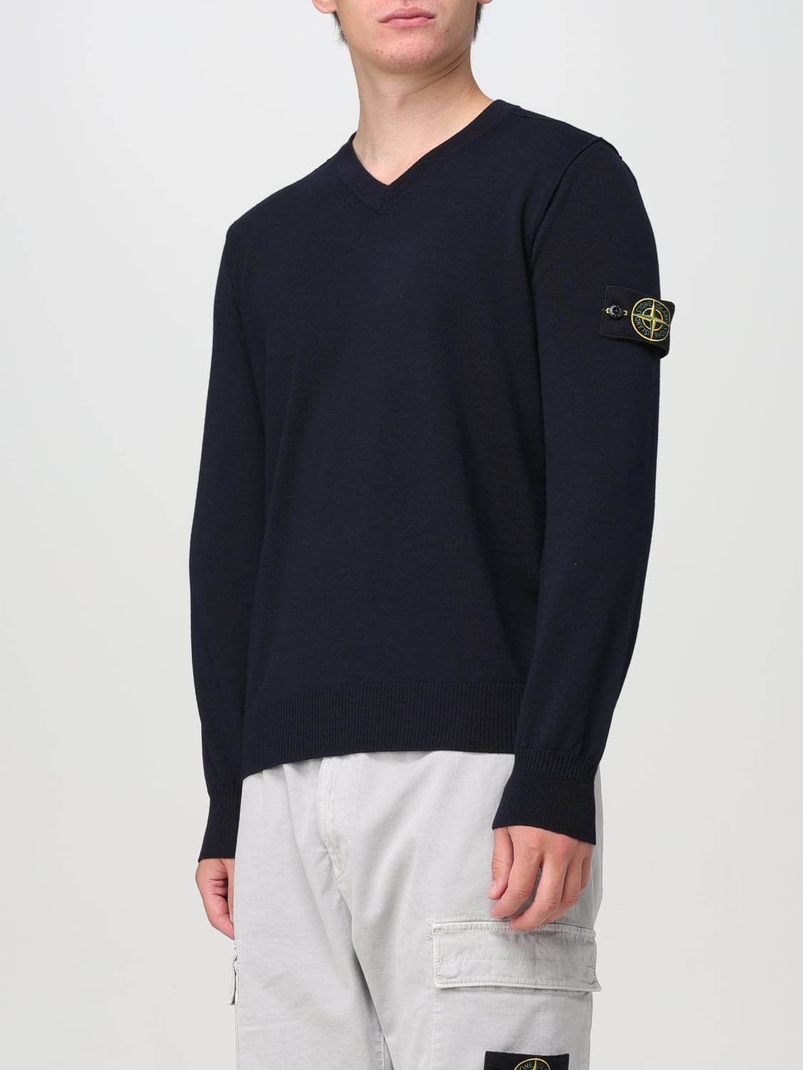 Giglio Maglia a v Stone Island in lana vergine Novità