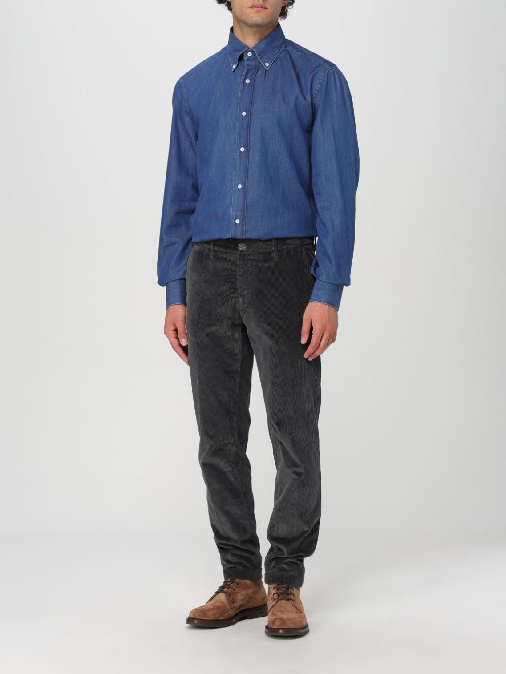 Giglio Camicia Brunello Cucinelli in denim di cotone Presa