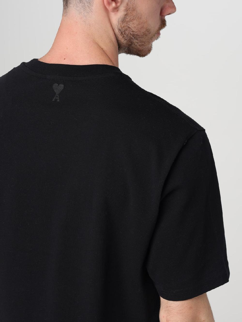Giglio T-shirt in cotone con logo Ami Paris Vendita