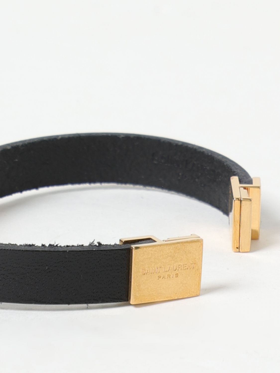 Giglio Bracciale Saint Laurent in pelle ed ottone Outlet