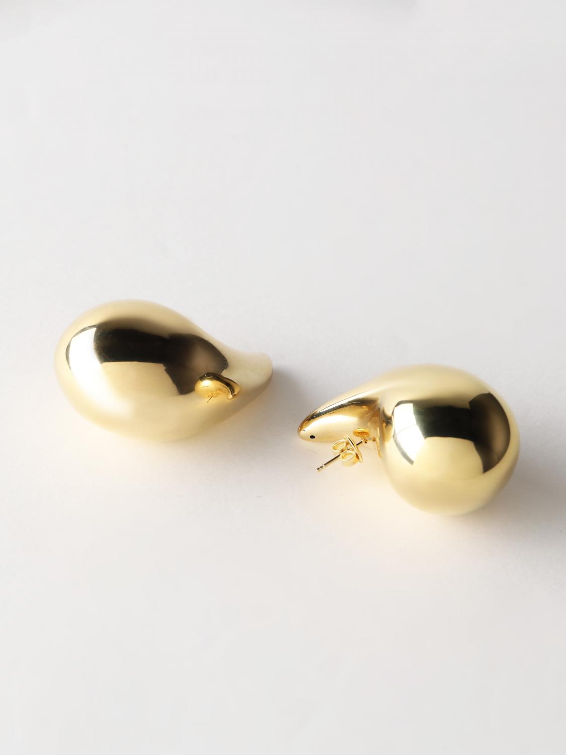 Giglio Orecchini Drop Grandi Bottega Veneta in argento 925 placcato oro 18 kt Vendita Economica