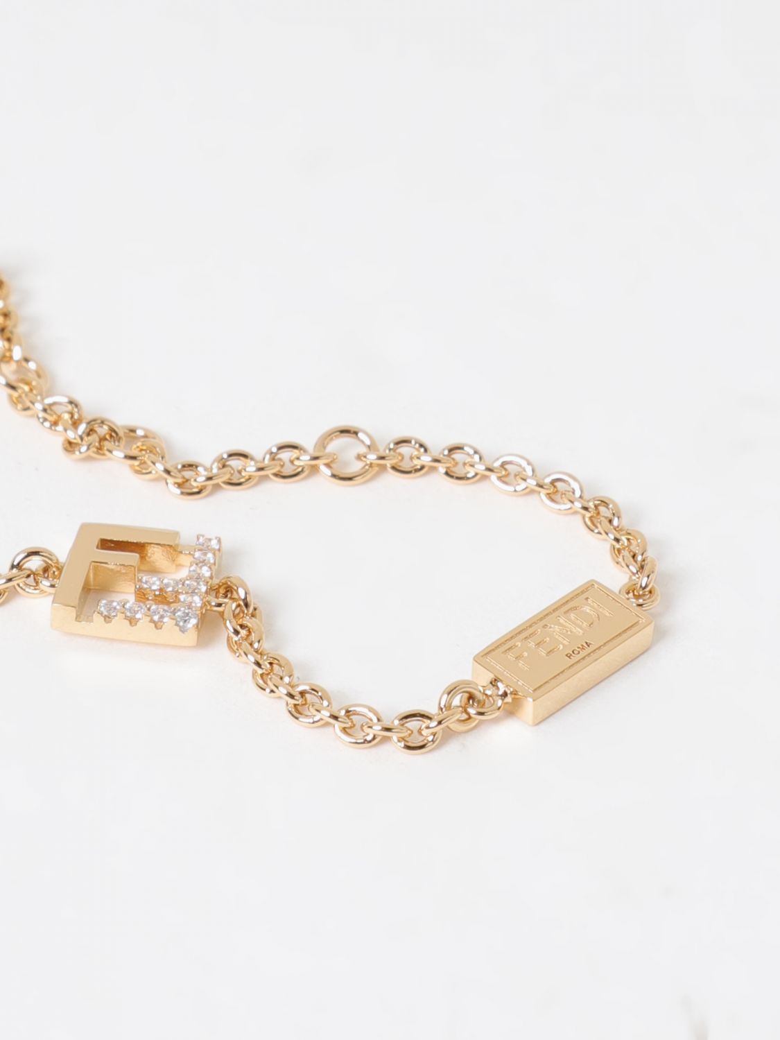 Giglio Bracciale Forever Fendi in ottone con strass Nuova