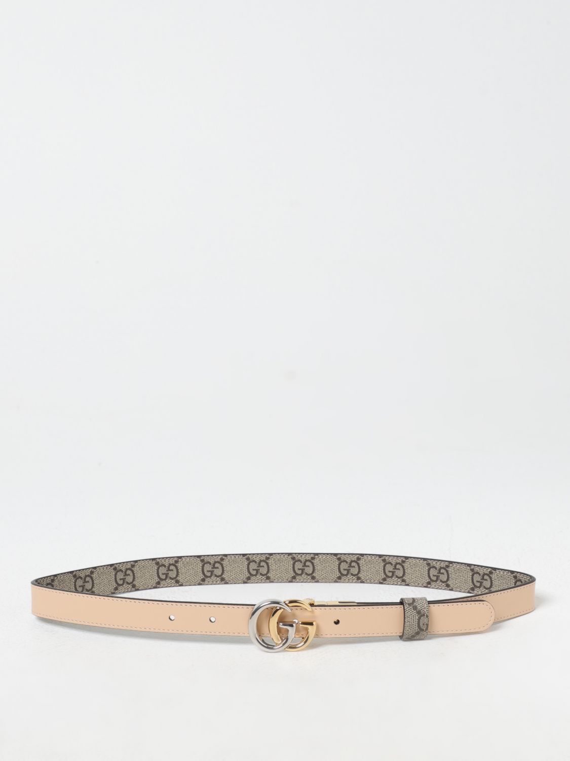 Giglio Cintura Marmont Gucci reversibile in pelle e tessuto GG Supreme Spedizione Gratuita
