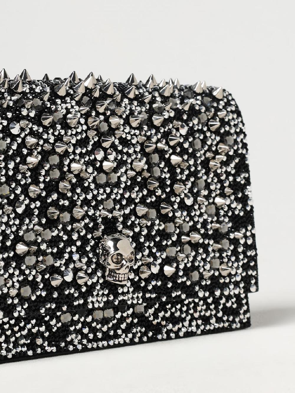 Giglio Borsa Skull Alexander McQueen in camoscio con strass e borchie all over Offerte