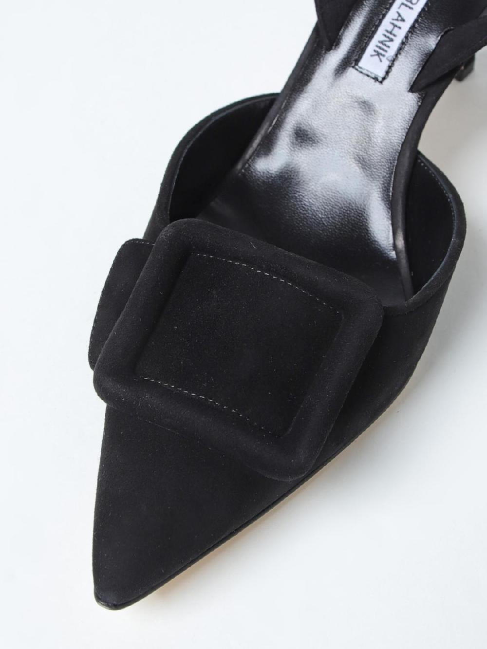 Giglio Slingback Maysli Manolo Blahnik in camoscio con fibbia decorativa Saldi