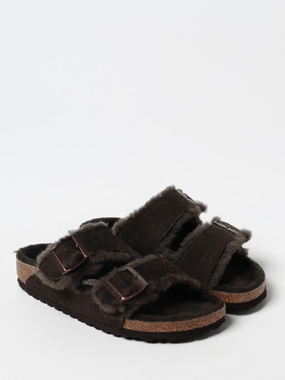 Giglio Sandalo Arizona Birkenstock in camoscio e shearling Italy