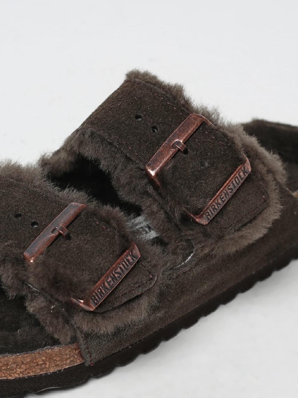 Giglio Sandalo Arizona Birkenstock in camoscio e shearling Italy