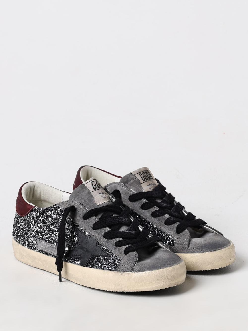 Giglio Sneakers Super Star Golden Goose in camoscio e glitter Sconto di tempo limitato