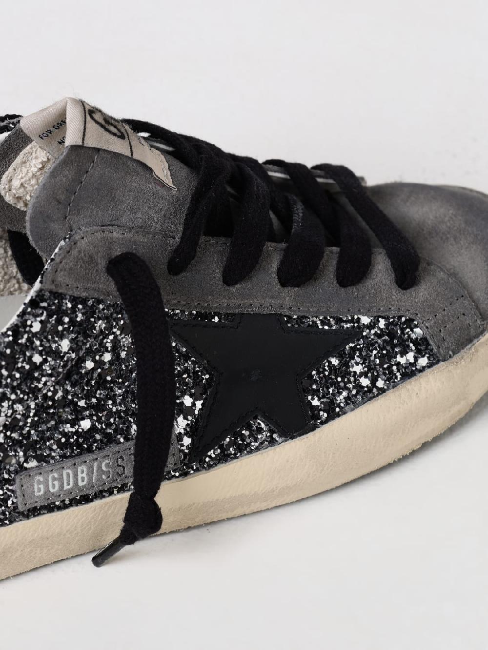 Giglio Sneakers Super Star Golden Goose in camoscio e glitter Sconto di tempo limitato