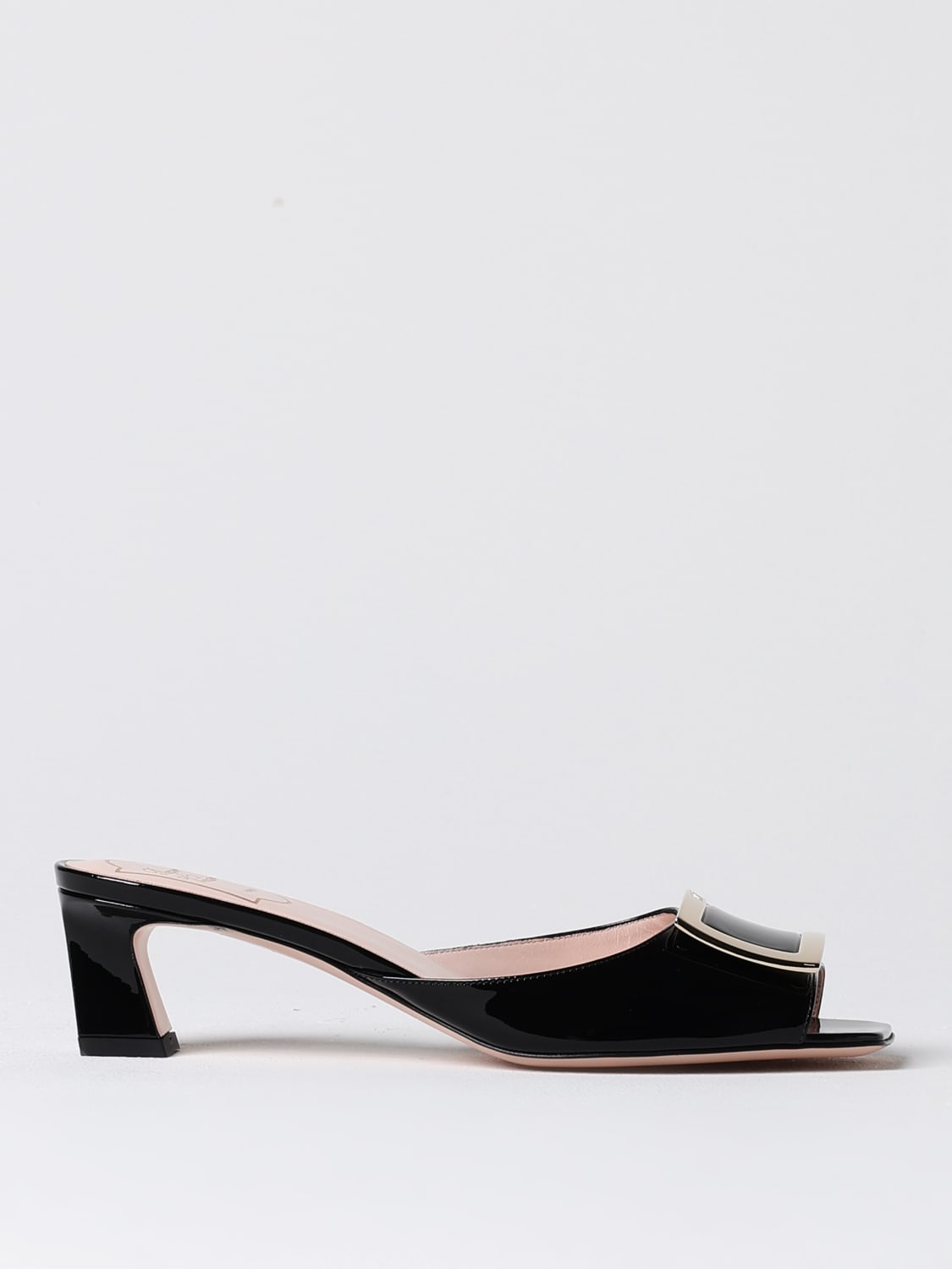 Giglio Mules Roger Vivier in vernice con fibbia decorativa
