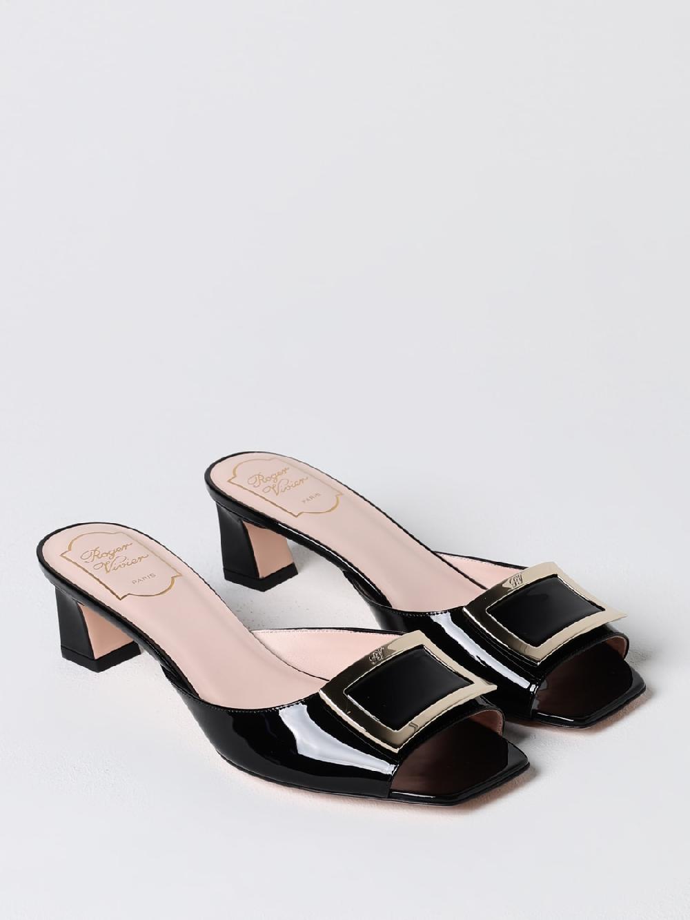 Giglio Mules Roger Vivier in vernice con fibbia decorativa Offerta natalizia