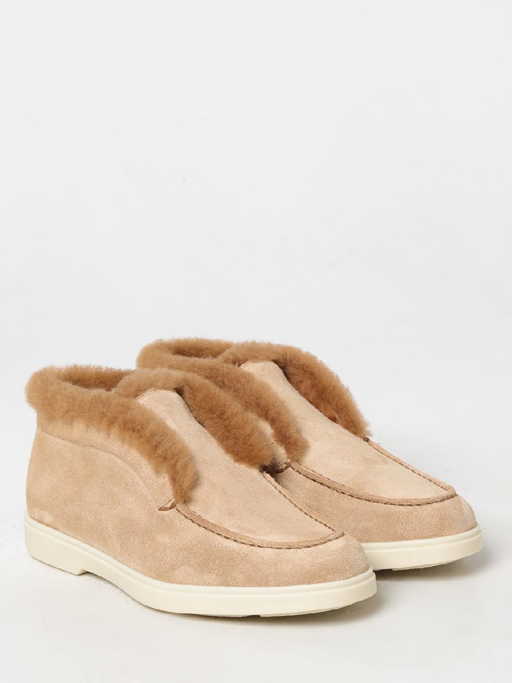 Giglio Polacchino Santoni in camoscio e shearling Liquidazione