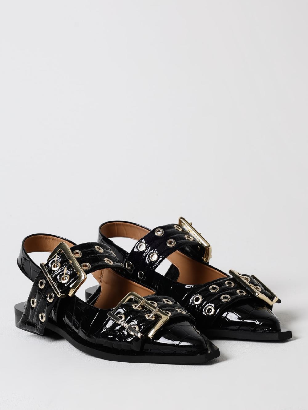 Giglio Slingback Ganni in vernice riciclata Latest stili