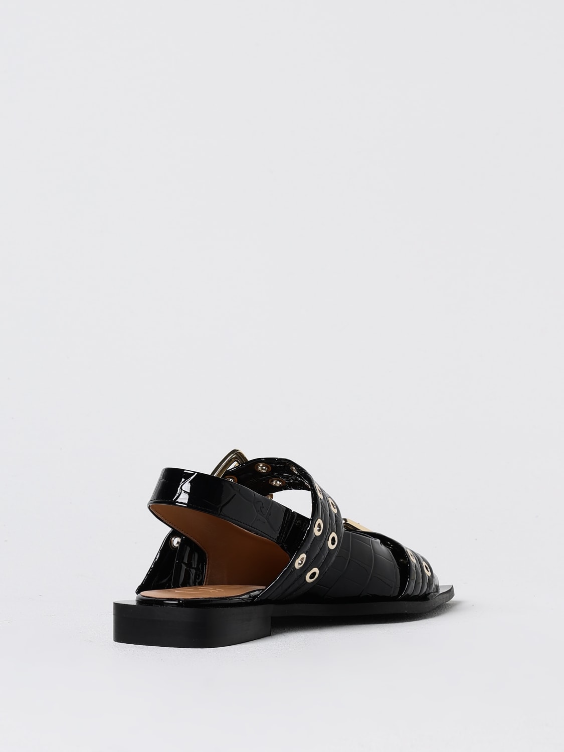 Giglio Slingback Ganni in vernice riciclata Latest stili