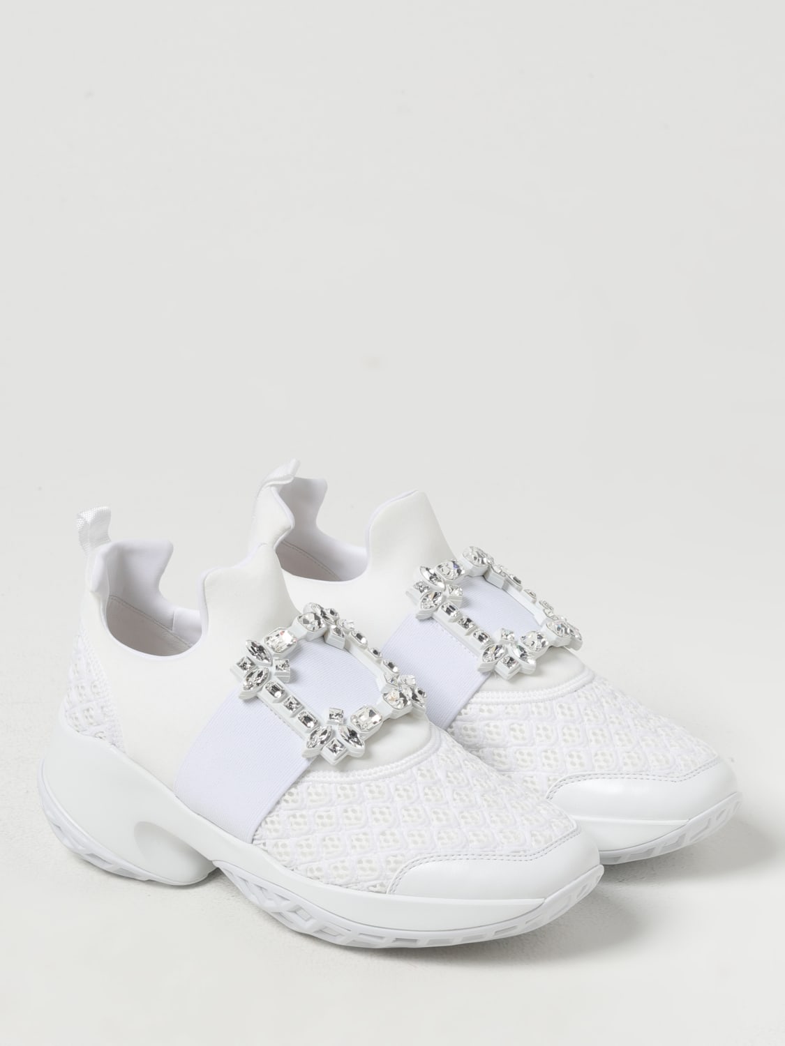 Giglio Sneakers Viv Run Roger Vivier in mesh traforato e neoprene con fibbia gioiello Fino al 60% di sconto