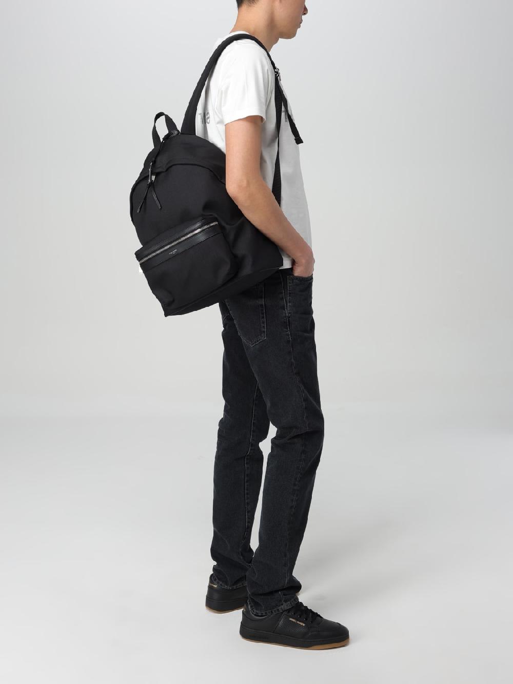 Giglio Zaino Saint Laurent in nylon e pelle Black Friday Prezzi